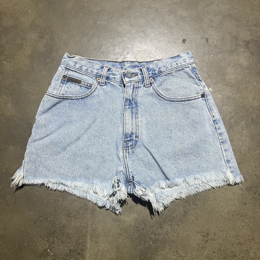 Vintage 90s Calvin Klein Blue Denim Cut Off Shorts 27x2